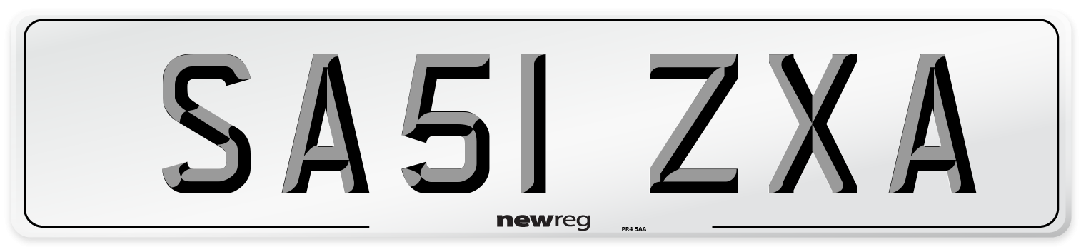 SA51 ZXA Number Plate from New Reg